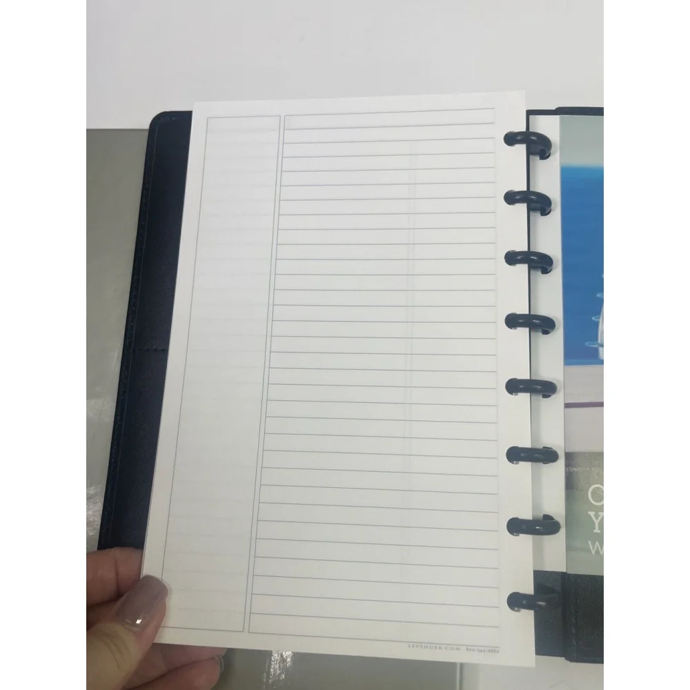 Levenger Circa Foldover Notebook Size Junior Smooth Black Leather New Prudential